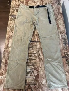 GRAMICCI メンズ チノパンツ ベージュ ウェビングベルト 8-9部丈
