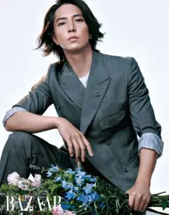 【ディオール】グレー ダブルブレスト スーツ チェック柄 48C