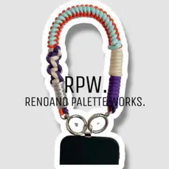 【0112】パラコード ハンドストラップ スマホストラップ パープル オレンジ