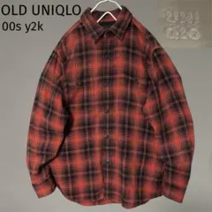 OLD UNIQLO オールドユニクロ ネルシャツ シャドーチェック 旧タグ