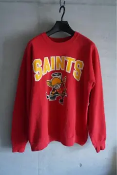 SAINTS レッド スウェット　ビンテージ　赤　パーカー　Tシャツ