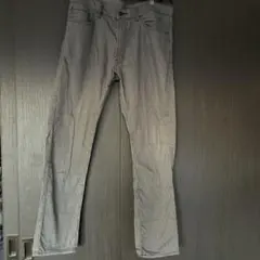 グレー チェック柄 スリムフィット パンツ