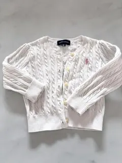 (ホワイト)ラルフローレン　ベビーカーディガン　90