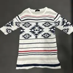 AZUL 七分袖カットソー ストライプ