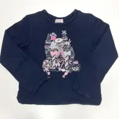 mezzo piano 刺繍　長袖Tシャツ　ロンT
