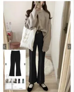 GRL フロントタックフレアパンツ