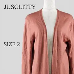 JUSGLITTY ジャスグリッティー ロングカーディガン ピンク系 SIZE2のサムネイル