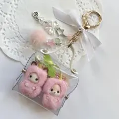 ☆めぴちゃ様専用☆GPSケース ベージュくまちゃん /合皮ピンクベージュ