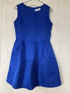 【新品】結婚式　青いワンピース ドレス　ノースリーブ　ブルー S