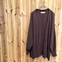 【デッサン】カーディガン　長袖　ノーボタン　ブラウン系　綺麗め　オフィス