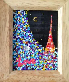 シーグラスアート　シマエナガ　東京タワー　 イルミネーション　クリスマス