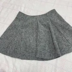GRL ツイード調 フレアミニスカート グレー