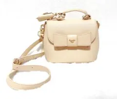 Samantha Vega サマンサヴェガ　リボン付きベージュショルダーバッグ