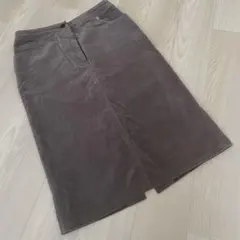 アウラアイラ　ダークブラウン スエードタイトスカート