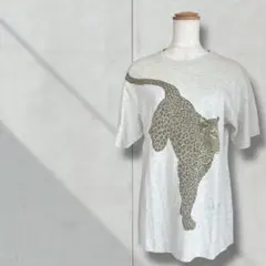 【クリツィア】半袖 Tシャツ グレー ヒョウ柄 ユニセックス 動物柄 トップスのサムネイル