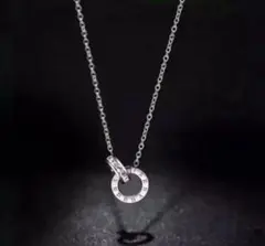 ローマ数字　サークル　ネックレス　シルバー