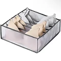 折り畳み 下着収納ボックス 引き出し仕切り グレー　6ポケット
