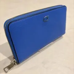 COACH コーチ 長財布 CJ884 シグネチャー ラウンドジップ ブルー