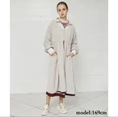 最終値下げ！axes femme バイカラーロングブルゾン