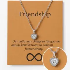 ハートネックレス　シルバー　キュービックジルコニア　スウィング　上品　可愛い