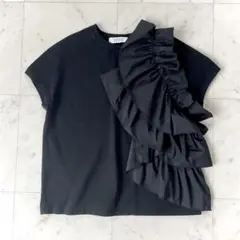 23SS✨美品✨ルルウィルビー タフタクチュールT ブラック サイズ2 洗えるのサムネイル