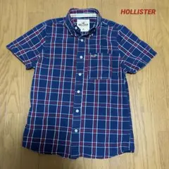 HOLLISTER BDチェック半袖シャツ紺のサムネイル
