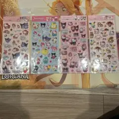 正規品サンリオキャラクターラメ入り樹脂もりシール4セット