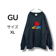 GU ヘビーウェイトスウェットプルオーバー PlayStation XL 黒のサムネイル