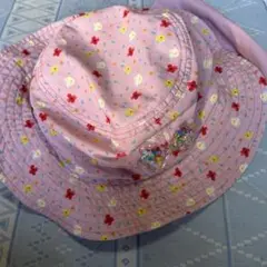 【美品】　女の子　帽子　ハット　ピンク　花柄