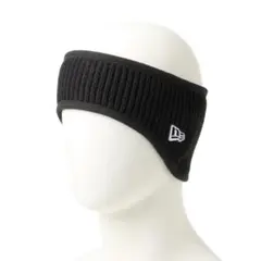 NEWERA ニューエラニット イヤーウォーマー リブ ボックスロゴ ブラック