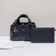 Dior グレー レザー ショルダーバッグ ポーチ付きad - メルカリ