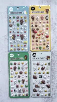 ラインフレンズ　ぷくぷくシール　ステッカー　新品　　国内正規品　4枚セット