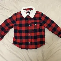 ベビー　キッズ　アウター　90サイズ GAP 美品　赤　チェック　裏起毛　防寒
