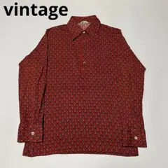 vintage 総柄長袖ポロシャツ ビンテージ usa old