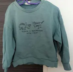 トレーナー　110 緑　恐竜