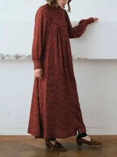 美品 MORRIS Gallery プリントロングワンピース MP 花柄 ベルトのサムネイル