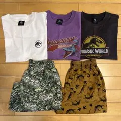 GU ジュラシックワールド　半袖Tシャツ　短パン　5点セット