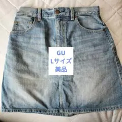 GU　デニム　タイト　ミニ　スカート　美品　Lサイズ　レディース