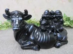 8FF2939 牛と大黒天・恵比寿様 置物 オブジェ 縁起物 - メルカリ