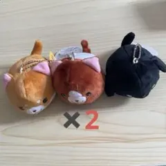 まんまるわんこ ぬいぐるみマスコット3点 （犬ぬいぐるみキーホルダー）のサムネイル