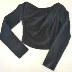 最終価格☆GRL ☆ブラック ドレープデザイン 長袖トップス