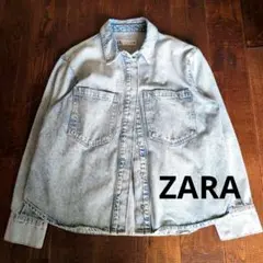 ZARA デニムジャケット ケミカルウォッシュ M