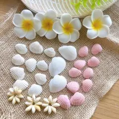 南国リゾート装飾セット　ハワイアン　ピンク　海　工作　結婚式　夏婚　貝殻　シェル