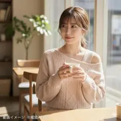 dazzlin ダズリン ケーブル編み アシンメトリー ニット トップス ピンク