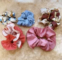 シュシュ❤厳選　ヘアアクセサリー　5点セット❤大人可愛い　パール　チェーン柄