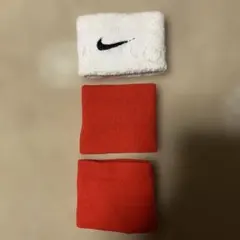 NIKE リストバンド ホワイト 汎用レッド 3点セット