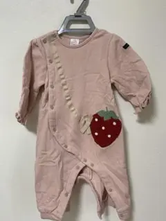 futafuta いちごロンパース 80cm ピンク