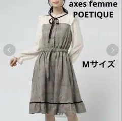美品 axes femme POETIQUE レース切替ワンピース M リボン