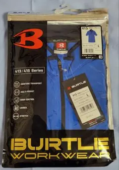 【新品未開封】BURTLE バートル 415 半袖ジップシャツ サーフブルー Lのサムネイル