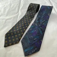 ランバン LANVIN シルク ネクタイ2本セット フランス製